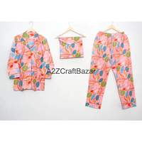 Ensemble de pyjama pour femmes de qualité supérieure, manches courtes, taille élastique, respirant, 100% coton, doux et lisse, vente promotionnelle