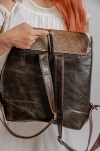 Mochila Vintage de Cuero Genuino con Pelo de Vaca, Impermeable, Antirrobo, de Diseño de Lujo LHBP-0293 - Product Image 2