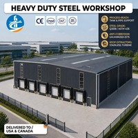 Entrepôt à structure en acier à haut dégagement de charge, bâtiment industriel préfabriqué moderne pour la logistique en Amérique du Nord