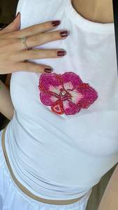 Aplique bordado a mano con cuentas de vidrio y motivos de frutas para coser en ropa, camisetas de algodón, decoración, suministros de manualidades con frutas variadas. - Product Image 5