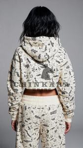 Nueva Sudadera Corta ODM 2026 para Mujer, Sudadera Corta de Manga Larga, Estilo Casual Urbano, Sudadera de Algodón/Bambú para Fitness y Descanso - Product Image 2