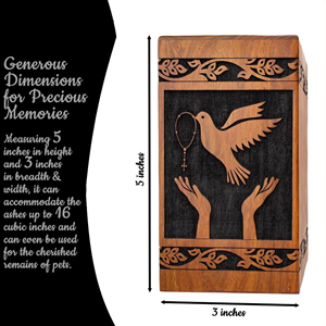 Wooden Memorial Urn with Customized Artwork High Quality Wooden Cremation Urn Manufacturer by AYAANS - Product Image 2