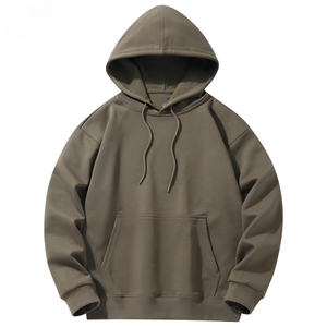 Sudadera con Capucha Lisa para Hombre, de Algodón y Felpa, con Bolsillo Canguro, Capucha Ajustable, Estilo Casual, para Uso Diario - Product Image 2