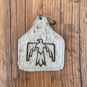 Nouveau design en gros cheveux de luxe sur peau de vache Vintage personnalisé gravure Laser porte-clés en cuir véritable Western porte-clés - Product Image 4