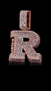 Pendentif lettre R en argent avec diamants Moissanite taille ronde et taille baguette VVS, style Hip Hop personnalisé - Product Image 2