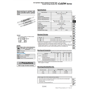 SMC Pneumatics Air Cylindre CJ2ZWL16-25Z Produit de cylindre de haute qualité - Product Image 1