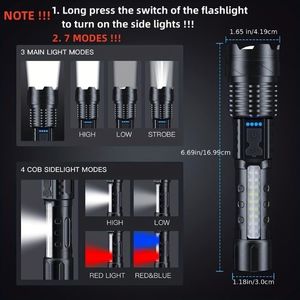 Portable Rechargeable <b>LED</b> <b>Flashlight</b> for Outdoor Walking Durable and Eco-Friendly Product - Product Image 6