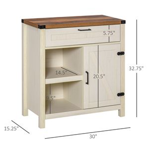 "Modern Oak Oak Distressed <b>Sideboard</b> Buffet <b>Cabinet</b> with Adjustable Shelves for <b>Kitchen</b> or Dining Room" - Product Image 3