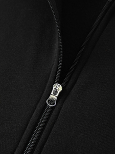 Sudadera con capucha y cremallera para hombre, con bloques de color, manga raglán, estilo oversize, informal, con bolsillo, de felpa francesa de algodón, para otoño - Product Image 4