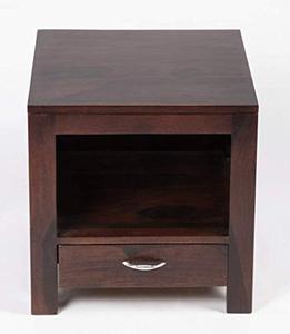 Sheesham Wood <b>Bedside</b> Table with 1 Drawer and Shelf <b>Storage</b> | Wooden Multipurpose Nightstand End Table Furniture for Living Room - Product Image 3