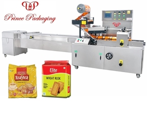 Automatic Eco-Friendly Rusk Packaging Machine | High Speed Electric Driven Biscuit Toast Film Packaging - Product Image 1