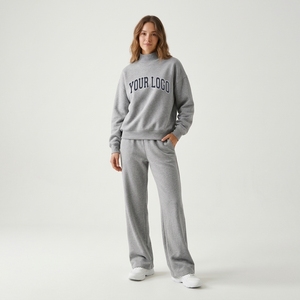 Ensemble sweat-shirt et pantalon de survêtement personnalisé pour femmes, vêtements d'équipe universitaire, fabricant OEM à marque privée - Product Image 4