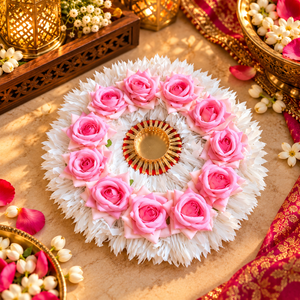 Trendy Designer Pompom Handmade Scented <b>Candles</b> Holder Rangoli Rose Designer <b>Candle</b> Holders for Home, Wedding , Christmas - Product Image 2