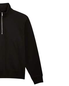 Sweat-shirts personnalisés pour hommes en coton biologique, fermeture éclair 1/4, logo personnalisé, col montant, coupe ample, prix de gros - Product Image 5