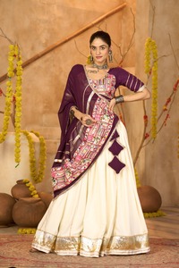 Women’s Premium Crepe Chaniya Choli Set with <b>Gota</b> Patti Work, Mirror Embroidery & Georgette Dupatta | Navratri Garba Wear - Product Image 3