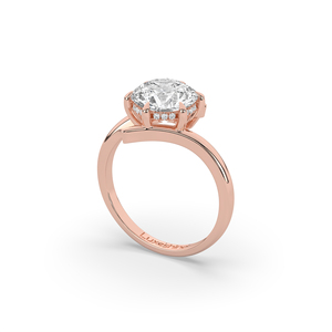 Anillo de Compromiso de Diamante Cultivado en Laboratorio, Corte Redondo, 2.57 Quilates, Ligero, Oro Sólido de 14K/10K, Brillante, para Novia - Product Image 5