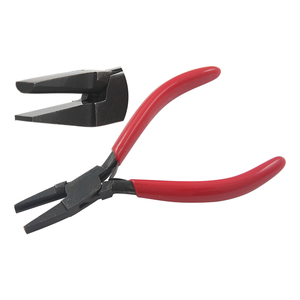 Alicates de punta plana de 115 mm de acero inoxidable con óxido negro, mordazas lisas, mangos de PVC con resorte, para fabricación de joyas, crimpado, pesca, OEM, bricolaje - Product Image 1