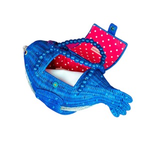 Cesta de Almacenamiento de Mimbre Hecha a Mano con Forma de Pájaro Azul, Estilo Bohemio, Diseño Animal, Organizador Decorativo, Bolsa de Mimbre - Product Image 5