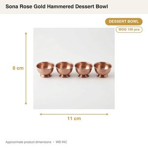 ชามขนมหวานทำมือสไตล์โมเดิร์น SS304 สีโรสโกลด์ PVD ลายตอก ขนาด 11 ซม. ของตกแต่งบ้านและงานแต่งงานในโรงแรม - Product Image 4