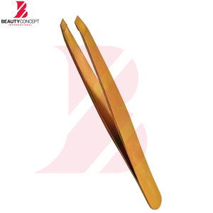 Pinzas Inclinadas Ligeras y Duraderas de Buena Calidad, Recién Llegadas, para Depilación Indolora de Vello Encarnado y Depilación de Cejas con Punta Dorada - Product Image 2