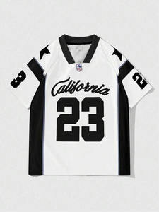 Camiseta Deportiva de Fútbol Americano de Malla Estilo Urbano para Hombre, Talla Grande, Transpirable, de Poliéster, Informal, Fabricación Personalizada - Product Image 2