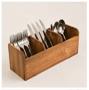 Support à Couverts Multifonctionnel en Bois Massif Moderne Fait Main, Support à Cuillères en Bois Massif de Qualité Supérieure, Écologique pour Cuisine et Table à Manger - Product Image 1