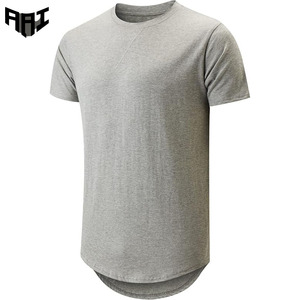 T-shirts pour hommes en coton mélangé uni, coupe ample et oversize, style streetwear décontracté, manches courtes, col rond, vente en gros - Product Image 1