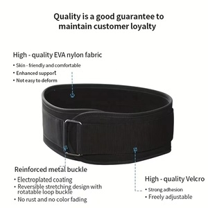 Adjustable Waist Support <b>Belt</b> For <b>Weight</b> Lifting Strength <b>Training</b> Unisex Polyester Buckle Closure Breathable Fitness Protection - Product Image 3