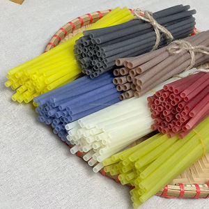 Vente en gros de pailles de riz 100% biodégradables écologiques, accessoires pour boissons colorées emballées individuellement en vrac personnalisées - Product Image 1