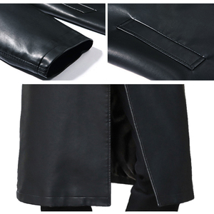 Solid Trader Top Quality High Quality Breathable Protection Cozy Lining Beautiful Tailored Fashion Coat Mens <b>Long</b> <b>Leather</b> <b>Jacket</b> - Product Image 3