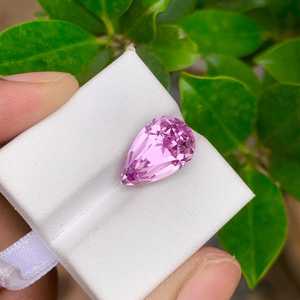 Pierre de Kunzite naturelle en forme de poire, pierre précieuse rose facettée de qualité supérieure pour la fabrication de bijoux - Product Image 3