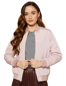 Chaqueta bomber transpirable hecha a medida para mujer, mangas largas, chaqueta bomber para mujer más vendida - Product Image 2