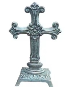 Traditional Modern Art Metal <b>Wood</b> Wall Hanging Crucifix Silver Jesus Figure Dark Red Cross Customizable for Indoor Living Room - Product Image 3