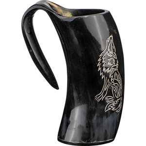 Nueva Taza de Cerveza Vikinga con Diseño de Cuerno, Hecha a Mano y Grabada - Product Image 1