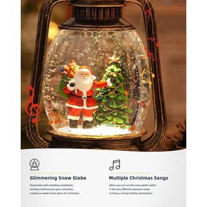 Decorazioni Natalizie da Interno con Globo di Neve Musicale, Timer 6 Ore, Scena Illuminata con Babbo Natale, Lanterne Globo di Neve con Albero di Natale - Product Image 2