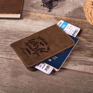 Porta Pasaportes Bifold de Cuero Genuino, Ecológico, con Bloqueo RFID, de Lujo, Personalizado, para Viajes, PTH-0119 - Product Image 4