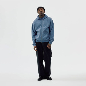 Men Oversized Zipper Hoodie <b>Thick</b> Cotton <b>Fleece</b> Heavyweight Breathable Winter Casual Streetwear <b>Jacket</b> Sweatshirt Top - Product Image 1