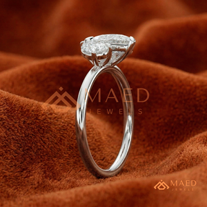 Anillo de compromiso de plata de ley 925 con moissanita en forma de pera, joyería nupcial de moissanita y diamantes para mujer, banda de lujo de EE. UU. - Product Image 2