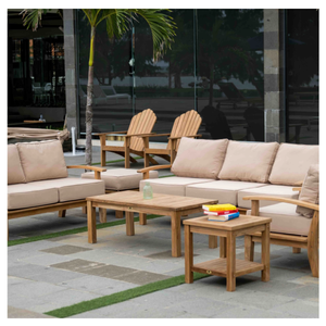 Canapé de jardin en bois durable et écologique avec coussins, design minimaliste, idéal pour hôtels et parcs – Offre spéciale - Product Image 1