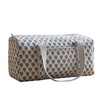 Sacs fourre-tout pour femmes, sac fourre-tout en coton imprimé fait main, fermeture à glissière, sac de plage réutilisable, sac à main décontracté pour tous les jours