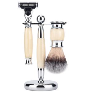 3Pcs Shaving Set Triple Blades Shaving <b>Razor</b> Synthetic Hair Nylon Brush Knot Wet Shaving Kit <b>Mens</b> - Product Image 1