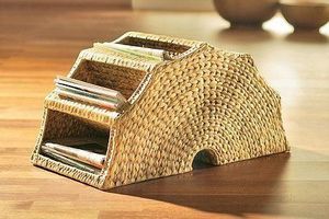 Panier porte-journaux, panier organisateur de magazines, panier de rangement en rotin, organisateur de rangement en osier, panier porte-revues, décoration intérieure - Product Image 2