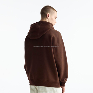 Nardon Apparel 380 500 Gsm Cotton Blank Plain Cropped Hoodie <b>Pullover</b> <b>Men</b> Custom Dtf Printing Streetwear Heavyweight Hoodies - Product Image 2