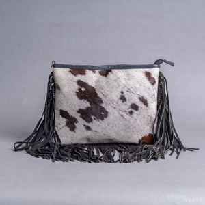 Hair On Hand Tooled Leather Turquoise Cowboy Hat Crossbody Bag Western Floral Genuine Leather Shoulder Fringe Purse For Women's - Product Image 2