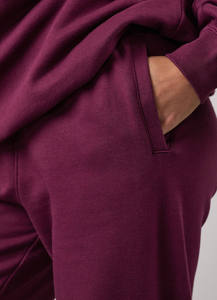 Ensemble de survêtement polaire uni personnalisé pour femme, deux pièces, pull à capuche et pantalon de jogging, vente en gros - Product Image 5