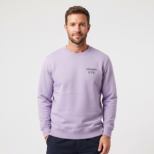 Pull à col rond en molleton de coton uni personnalisé avec logo pour homme, automne-hiver, sweat-shirt pour homme, haut de survêtement - Product Image 1