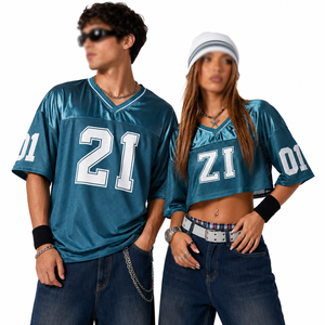 Camiseta Deportiva Corta de Malla para Mujer, Estilo Fútbol Americano, Personalizable, Fabricante y Proveedor Mayorista OEM - Product Image 4