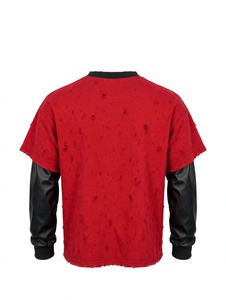 American Style Fashion High Quality Streetwear Waffle Fabric Printed Tops Oversized Long Sleeves Tee <b>Vintage</b> <b>T</b> <b>Shirt</b> Men Woman - Product Image 3