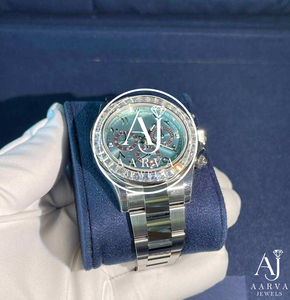AARVA JEWELS Luxury Stainless Steel <b>Chronograph</b> Watch 28mm Dial Sapphire Crystal Mechanical Movement ETA Analog Unisex Hip Hop - Product Image 4