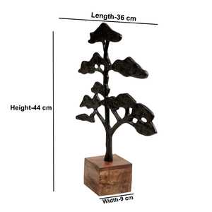 Handmade aluminumTree Sculpture With Foliage Design Minimalist Art Decor For Tabletop Living Room - Product Image 2